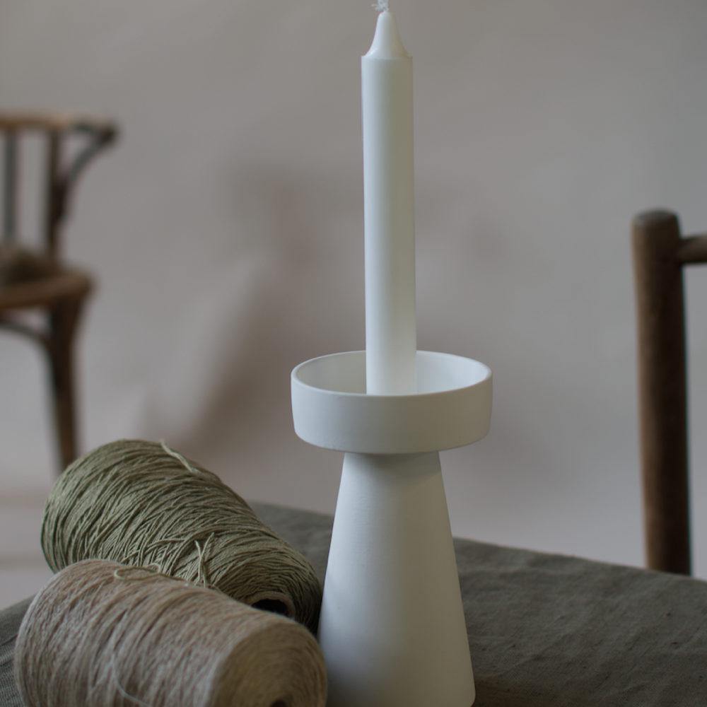 Talbo Large white candle holder - Cucina-Laura