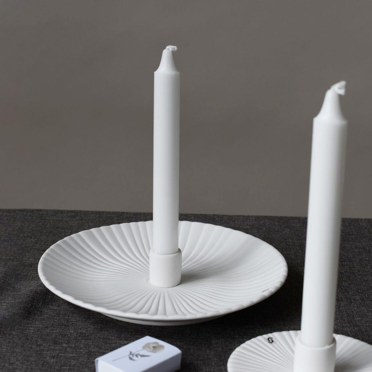 Holmby Large white candlestick - Cucina-Laura