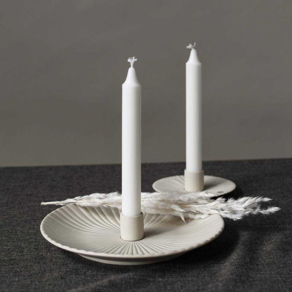 Holmby Large beige candlestick - Cucina-Laura