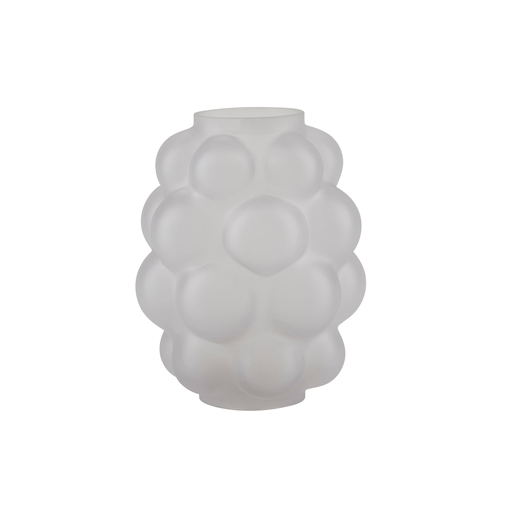 Vase mattes Glas weiß mit Bubbles – Cucina-Laura