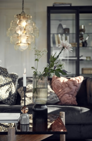 RIVA vase/candleholder, tall, black/grey